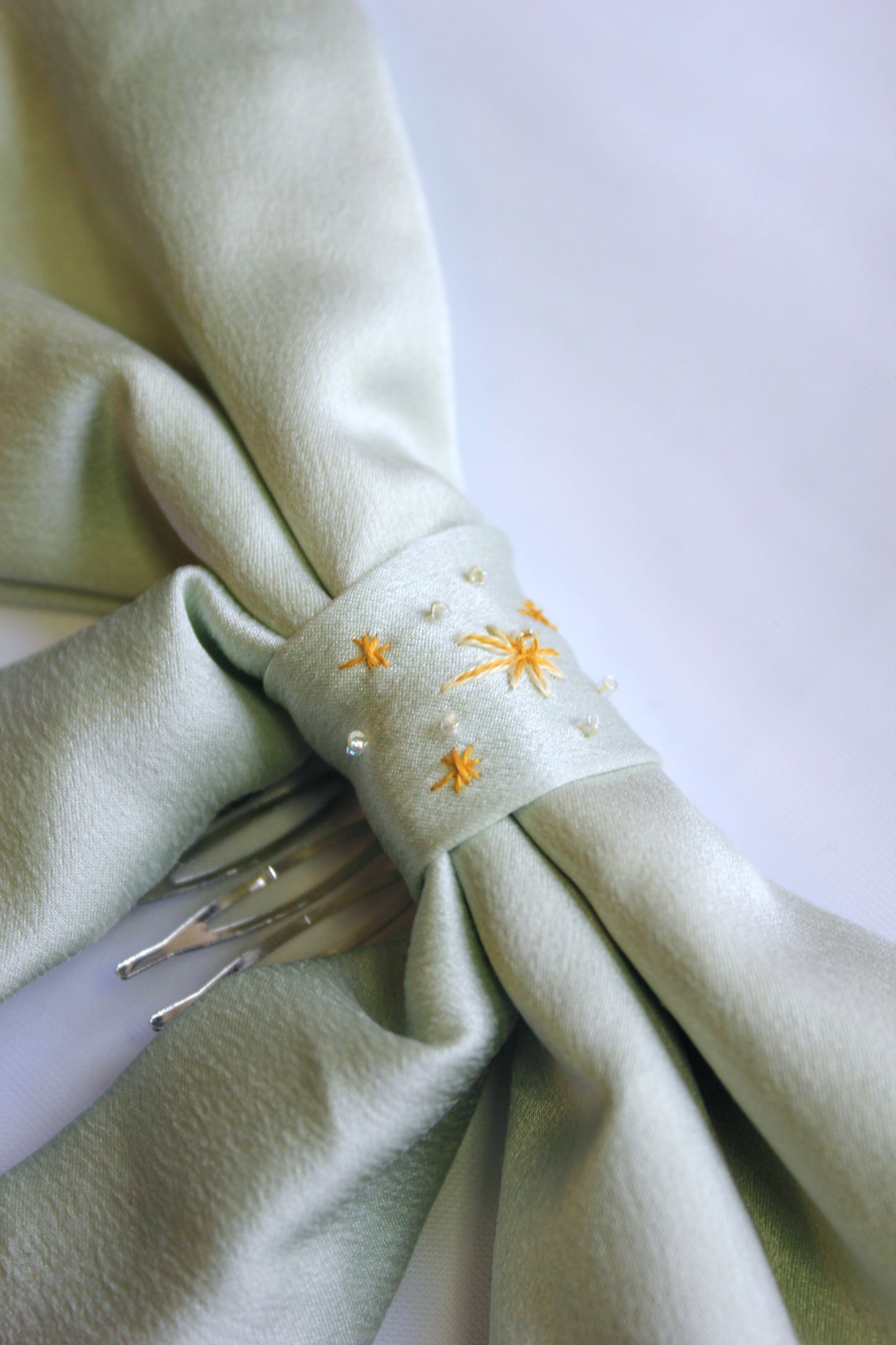 Hand Embroidered Hair Bow