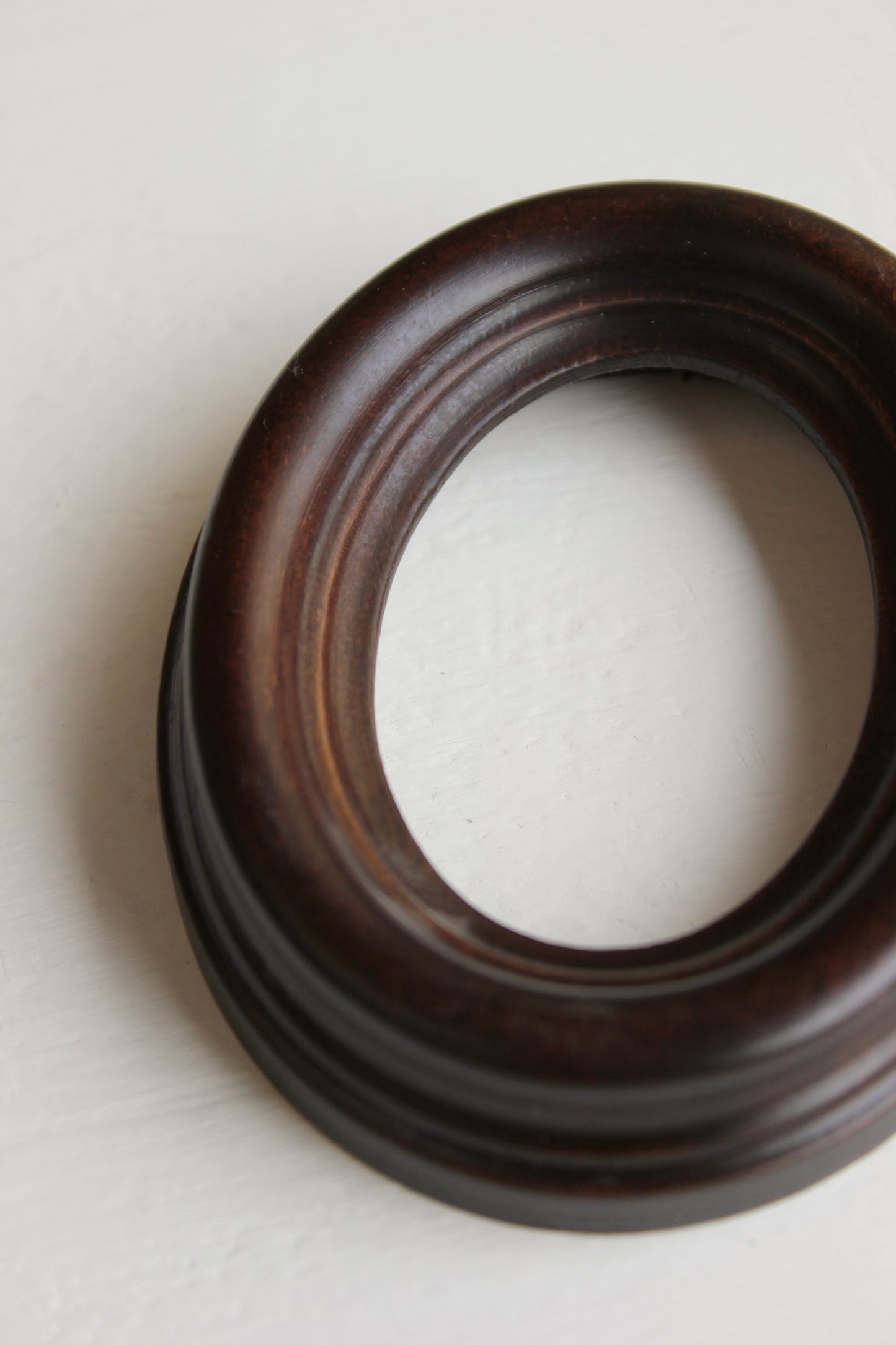 Stained Wooden Oval Frame
