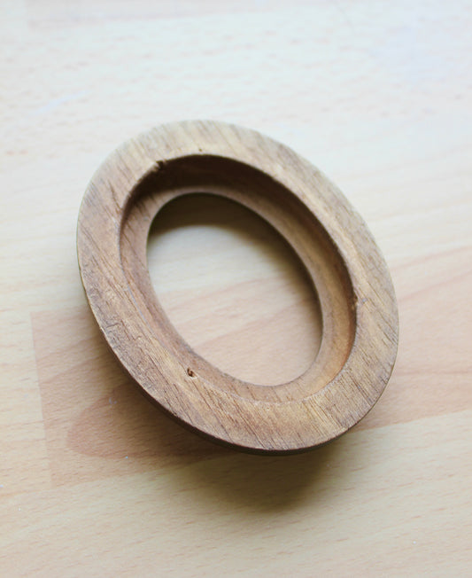 Stained Wooden Oval Frame