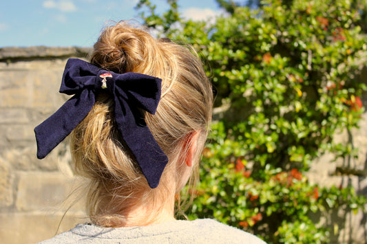 Hand Embroidered Hair Bow