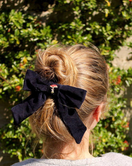 Hand Embroidered Hair Bow