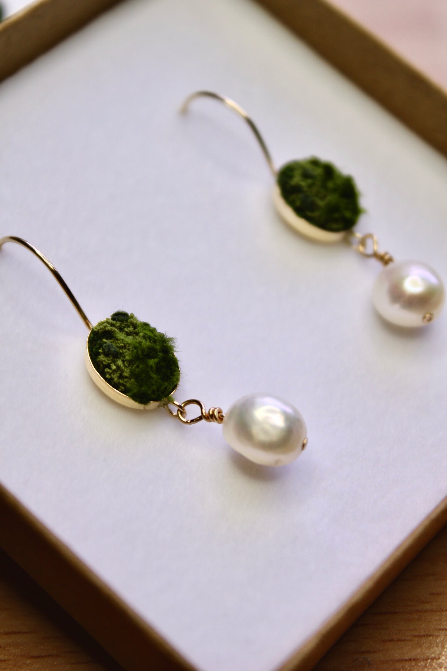 Moss Pearl Drop Earrings