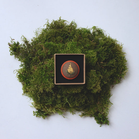 Floral Pin - Dark Wood