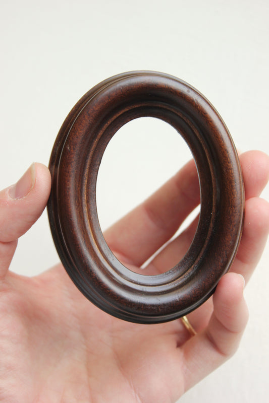 Stained Wooden Oval Frame